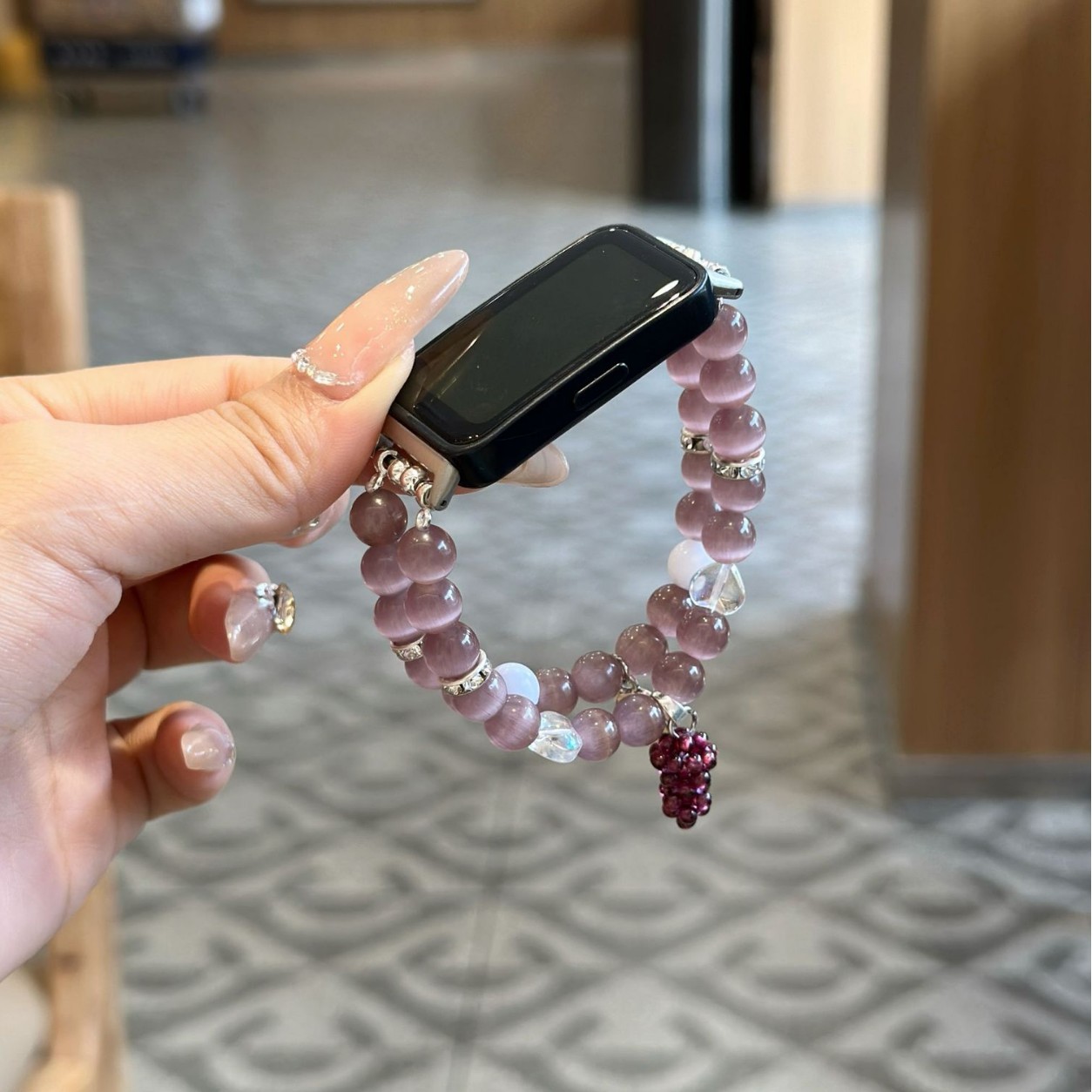 Picture of For Huawei bracelet 7/8/9nfc wristband summer new grape purple bam elastic bracelet original high-end