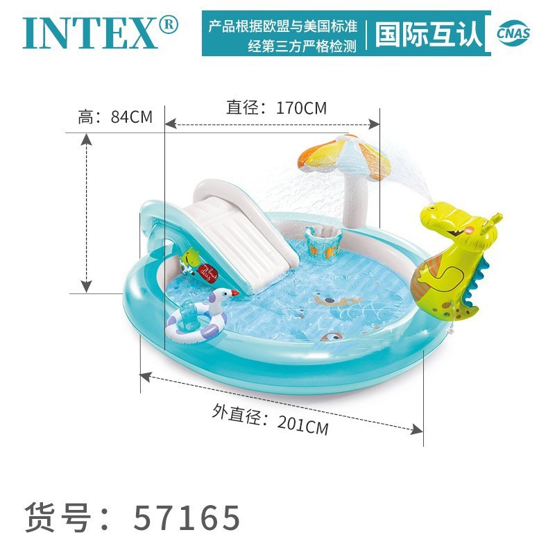 Picture of Children's slide pool sunshade swimming pool alligator fountain mushroom water inflatable play house baby ball pool