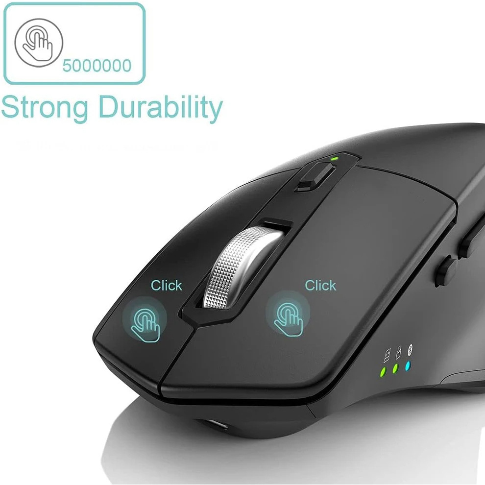 Picture of Multi-Device Wireless Bluetooth Mouse Is Ergonomic, Silent Click Rechargeable Vertical Mouse