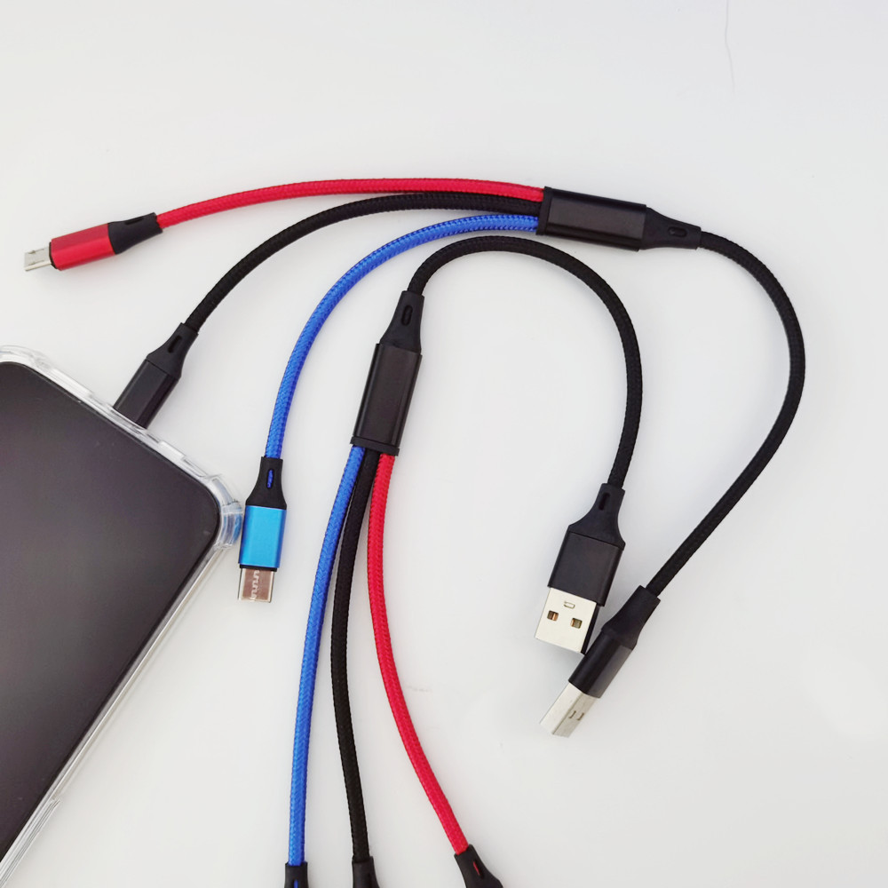 Picture of One drag three short 30cm data line short three-in-one mobile phone charging line fast charging line charging treasure dedicated