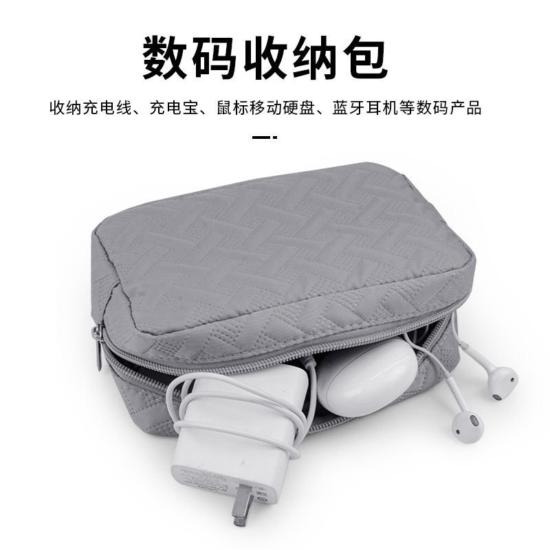Picture of Digital Accessories Cosmetics Bag Data Cable Mouse U Disk Mobile Power Charger Head Cosmetics Bag Simple Cosmetic Bag