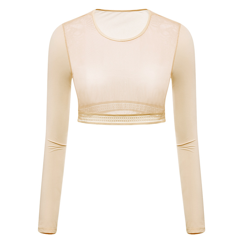 Picture of Golf sun protection clothes women's UV protection sports ice silk sleeve bottoming shirt mesh thin shawl women's tights