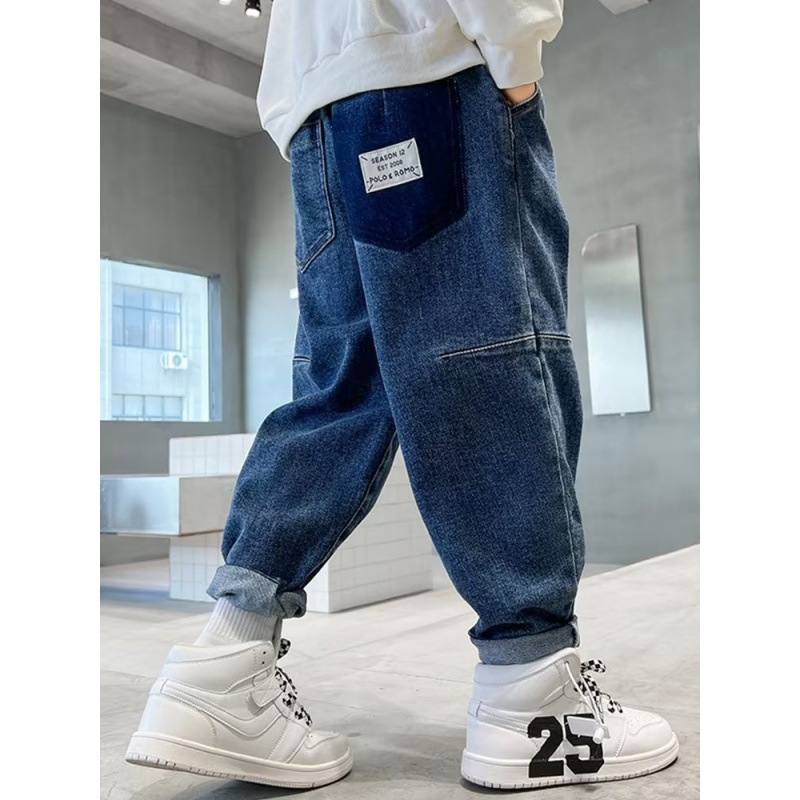 Boys Jeans Autumn 2024 New Korean Style Trousers Big Kids Boys Fashion Pants Trendy Pencil Pants