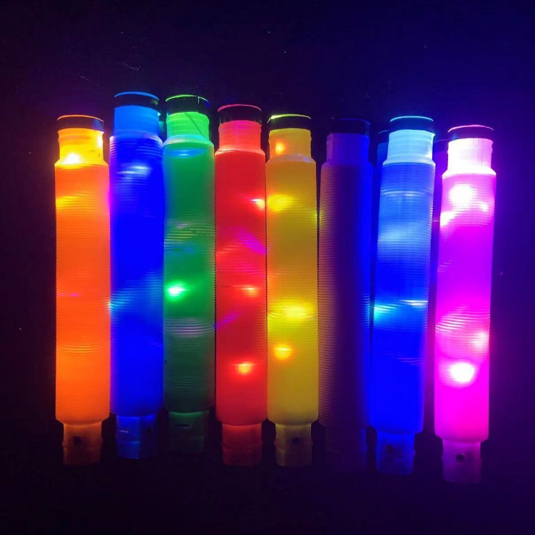 Picture of Amazon new led flash telescopic tube decompression decompression light emitting toy tube pop tube wholesale