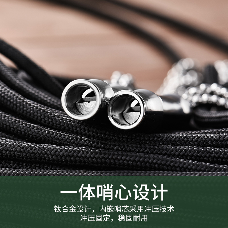 Picture of Creative outdoor mini metal titanium alloy whistle high frequency sound whistle camping lanyard titanium whistle pure titanium survival whistle