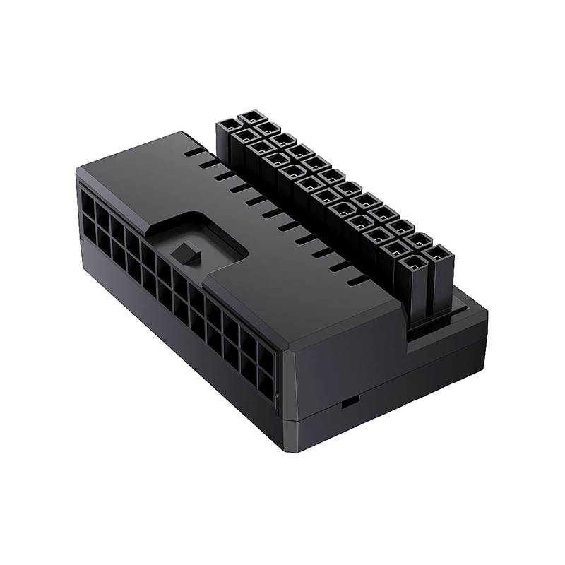 Picture of Motherboard ATX power supply 24P to 90 degree turn adapter 24PIN right angle adapter routing artifact connector
