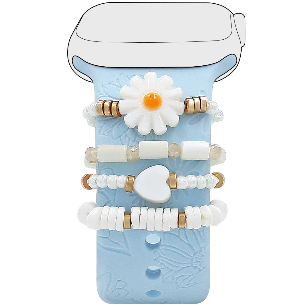Picture of For Apple Watch Watch Watch Universal Silicone Strap Flower Shell Beads