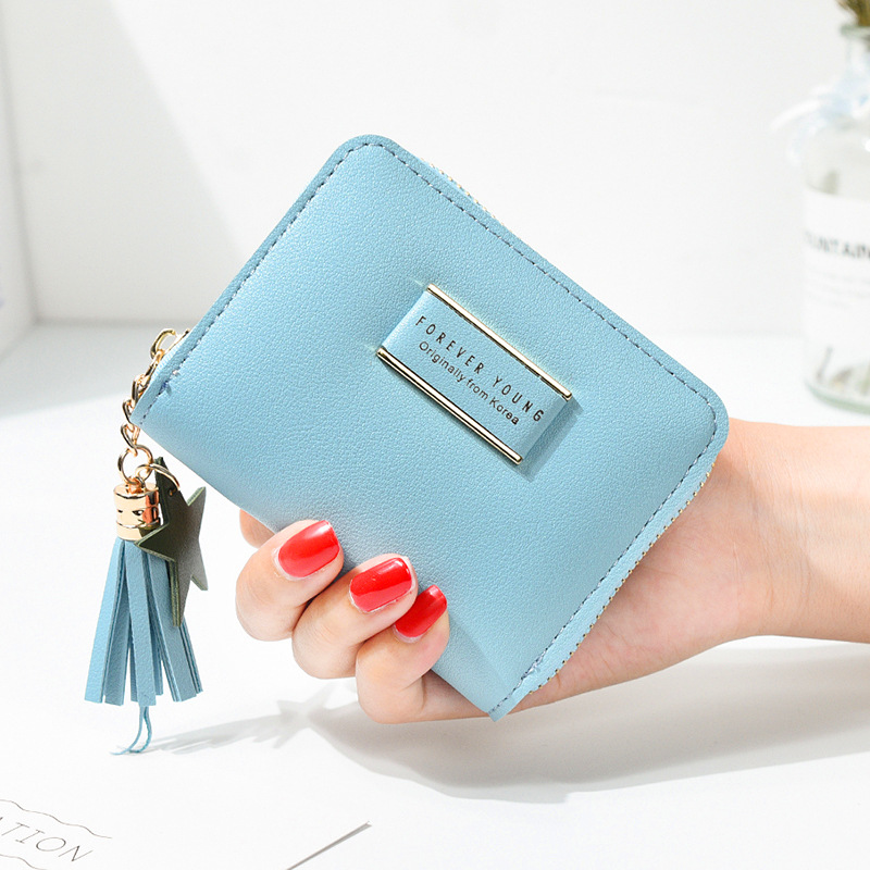Hot Selling Korean Style Fresh Women's Bag Wallet Short Simple New Product Zipper Wallet Female Student Fashion Coin Purse Leather Bag