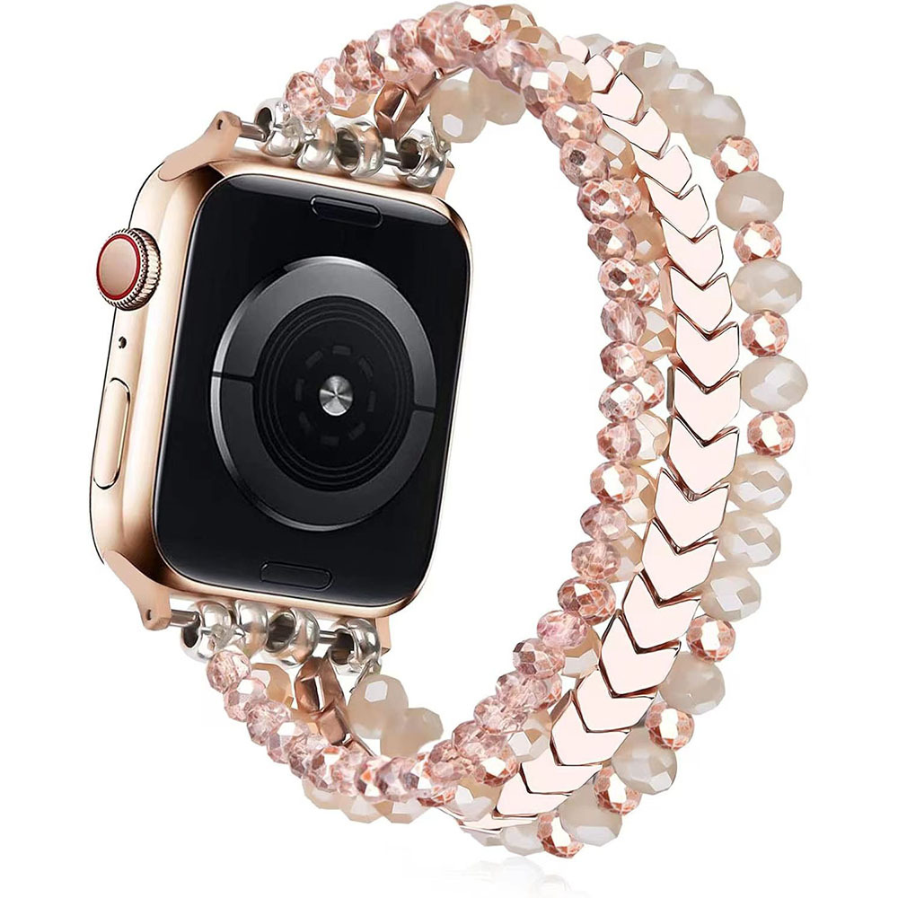 Picture of Big Sale Suitable for Apple Applewatch 38mm 42mm Watch Strap Smart Watch Strap Cross-Border Black Gallstone Elastic