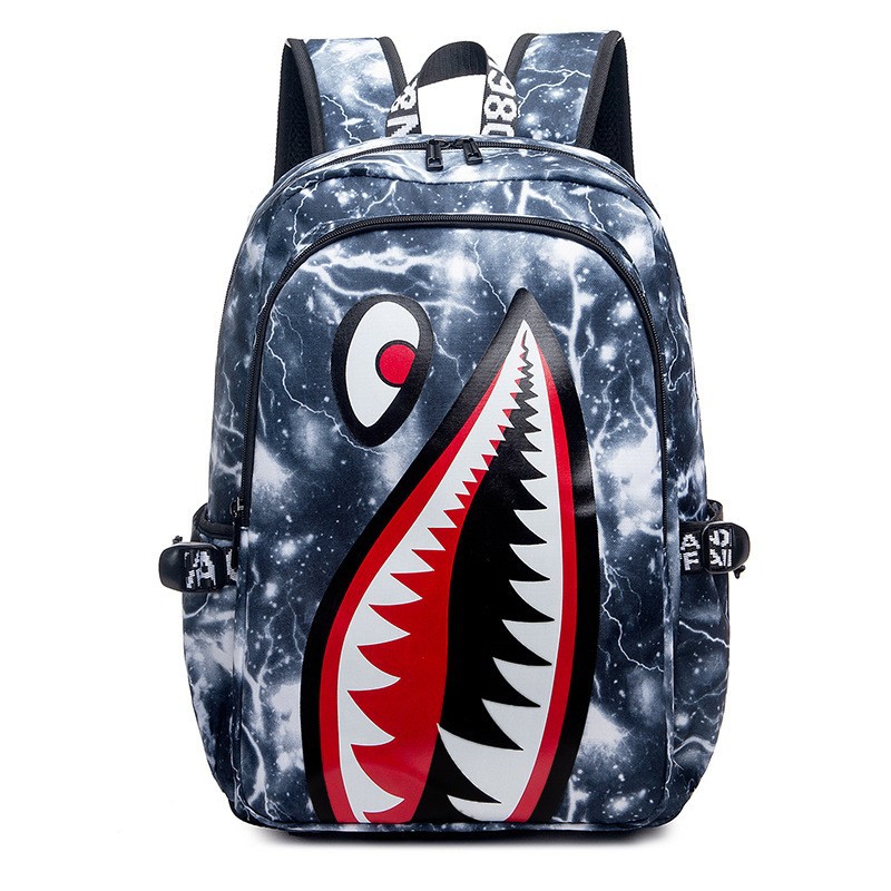 Picture of Cross-border New Children's Schoolbag Male Student Shark Personalized Oxford Cloth Large Capacity Lightweight Casual Simple Trendy Backpack