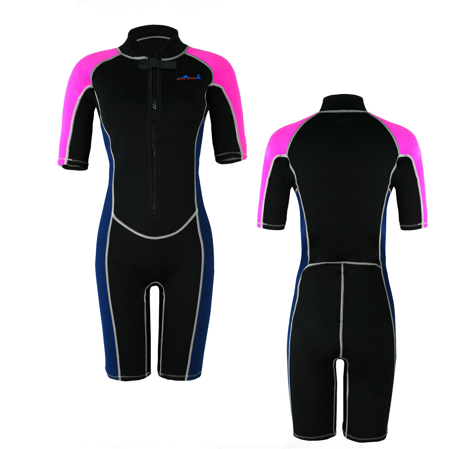 Picture of Swimwear men's and women's one-piece short-sleeved snorkeling sunscreen swimsuit jellyfish diving suit 2MM winter warm cold proof swimsuit