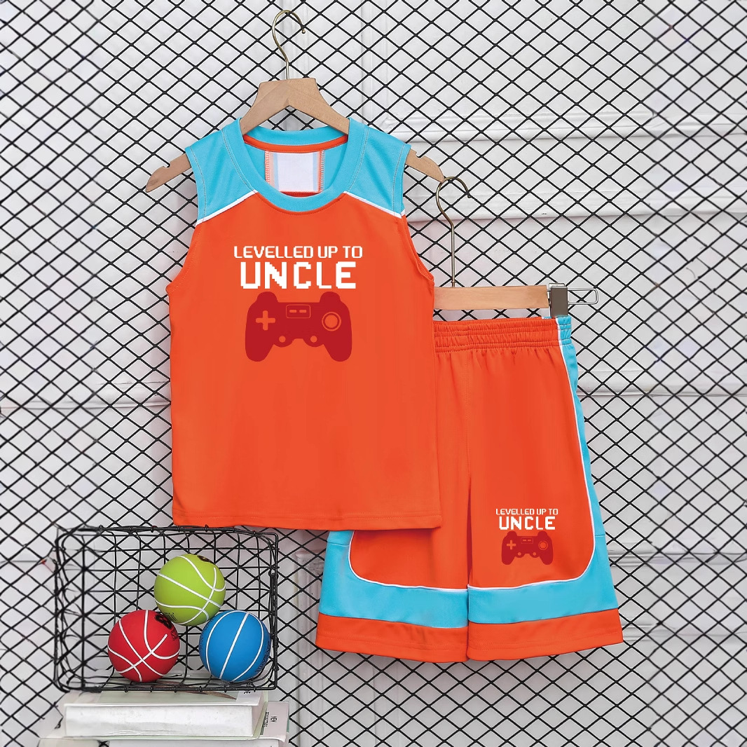 Picture of Children's Sportswear suit Boys Summer Vest Shorts Two-piece Mesh Casual Clothing Student Training Clothing Fashion