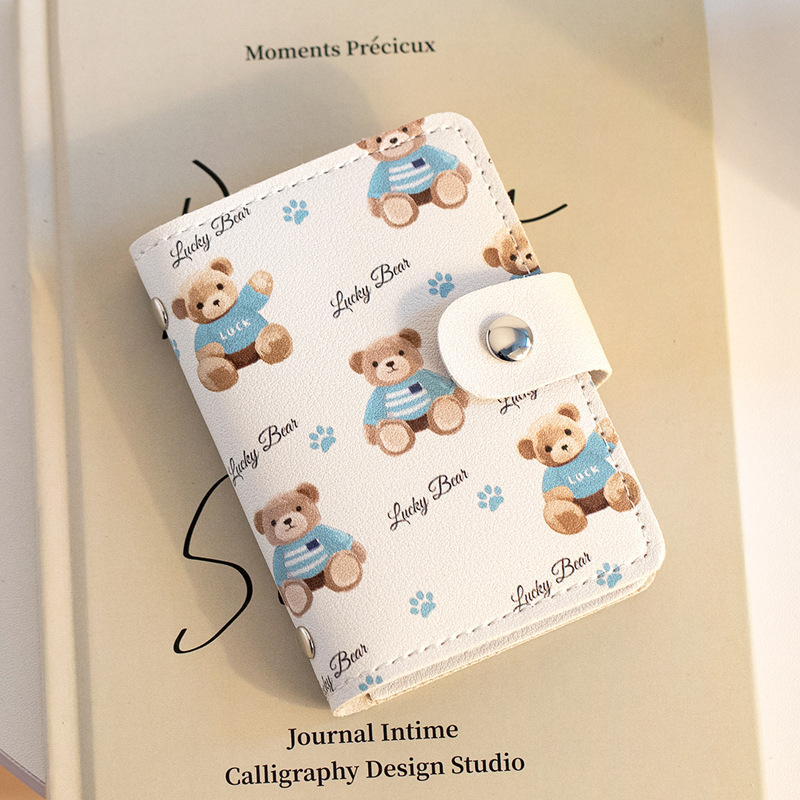 Picture of Cute Cartoon Card Bag Women's Buckle Large Capacity Multi-Card Slot Ultra-thin Small Men's Card Clamp Bag Driver's License Card Cover