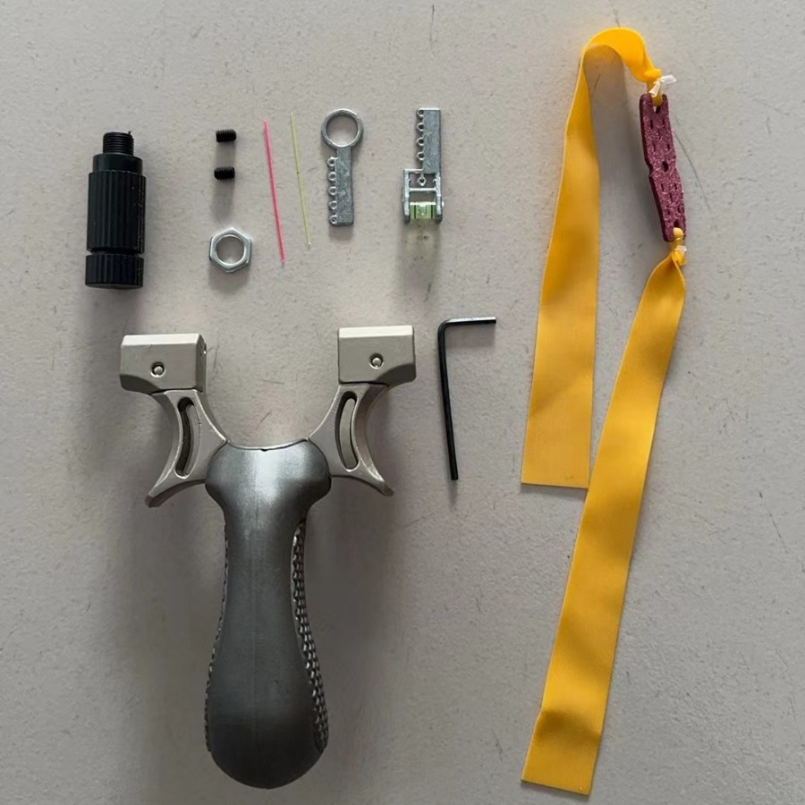 Picture of New alloy 98K laser slingshot flat leather tie-free quick-press clip outdoor recurve elastic rack factory outlet