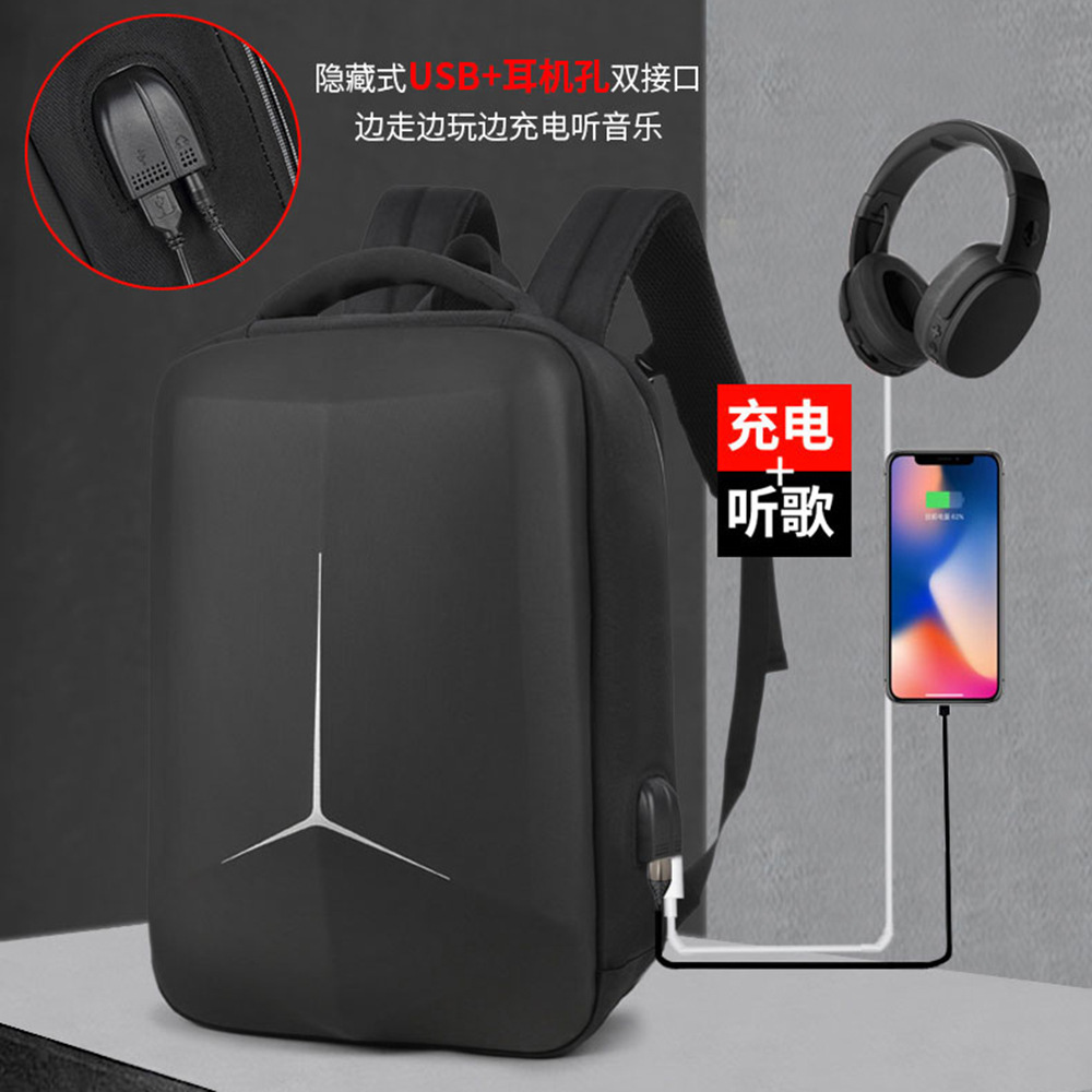 Picture of New fashion backpack large capacity hard shell compression motorcycle backpack trend e-sports 17 inch large capacity computer bag
