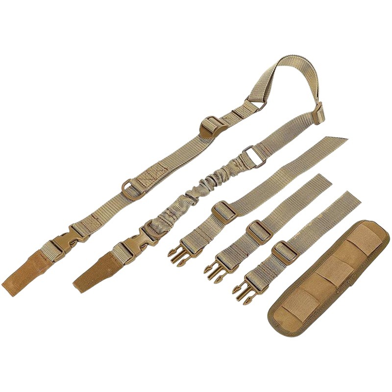 Outdoor Tactical Multi-function Two-point Strap American Single and Double-point Lanyard Gun Rope Task Rope Sling Cotton Shoulder Pad