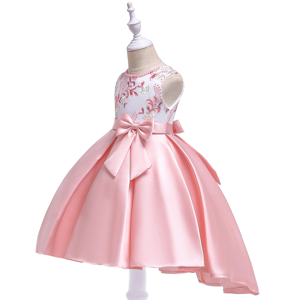Picture of European and American Kidsren's Dress Girls Embroidered Beaded Princess Dress Bow Evening Dress Children's Catwalk Dress