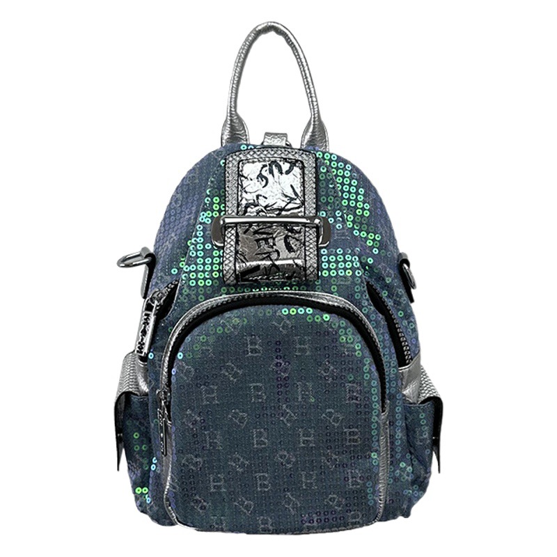 Western Sequined Fashion Backpack for Women 2025 New Style Versatile Backpack Niche Multi-Purpose Wideband Crossbody Bag Trendy