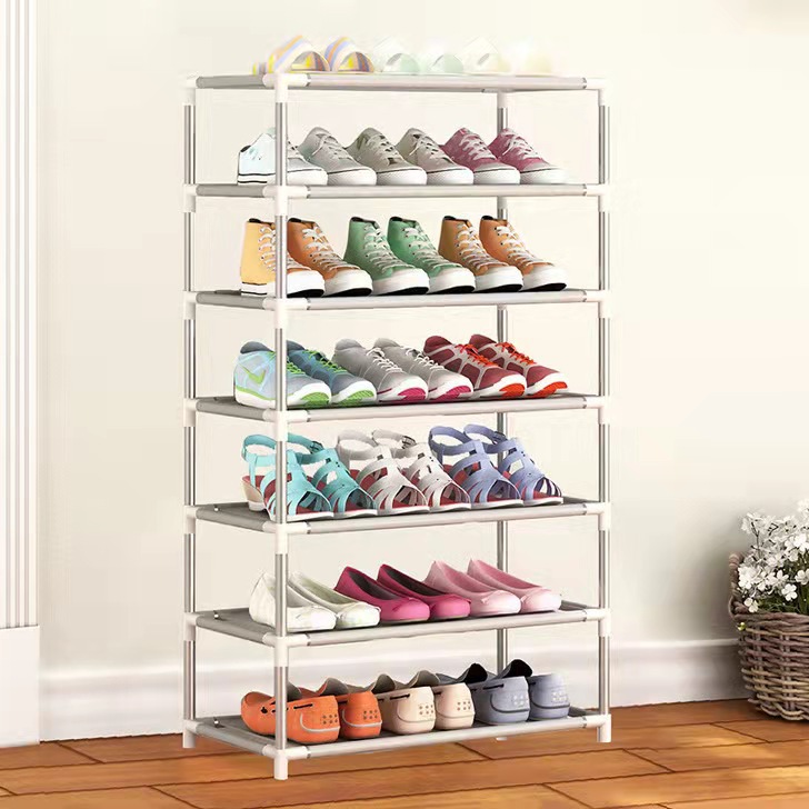 Picture of Simple Shoe Rack Multi-layer Steel Pipe Assembly Dustproof Shoe Cabinet Student Dormitory Home Storage Cabinet Economical Shoe Cabinet Shoe Rack