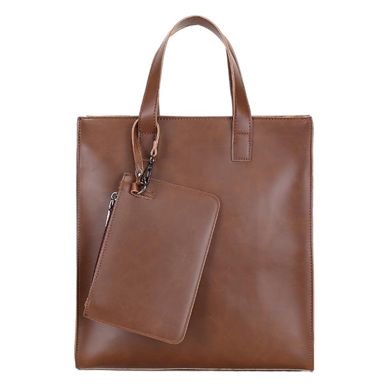 Men's Bag Manufacturer Vertical Fashion Retro Crazy Horse Pu Leather Tote Bag Trendyy Crossbody Handbag Men's Shoulder Bag