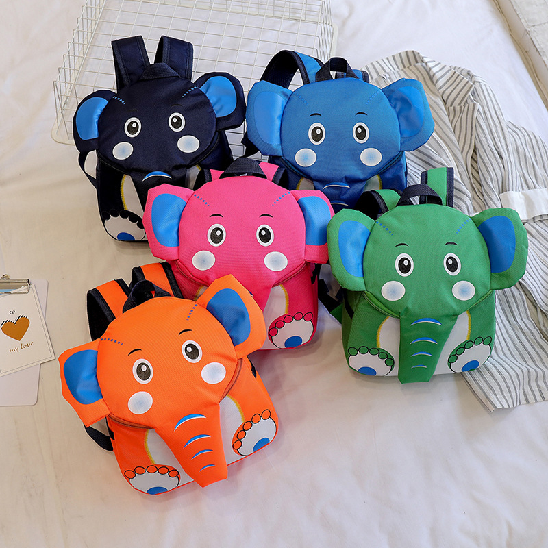 Cartoon Elephant Children's School Bag Cute Kindergarten Backpack Lightweight Contrast Color Small Backpack for Boys and Girls Wholesale