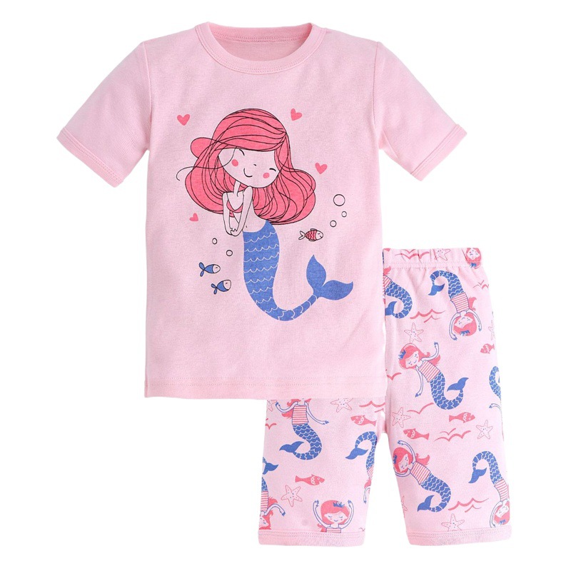 Girls' Pajamas 2025 Spring and Summer New Cotton Short-sleeved Children European and American CPC Cartoon Cotton Baby Home Clothes