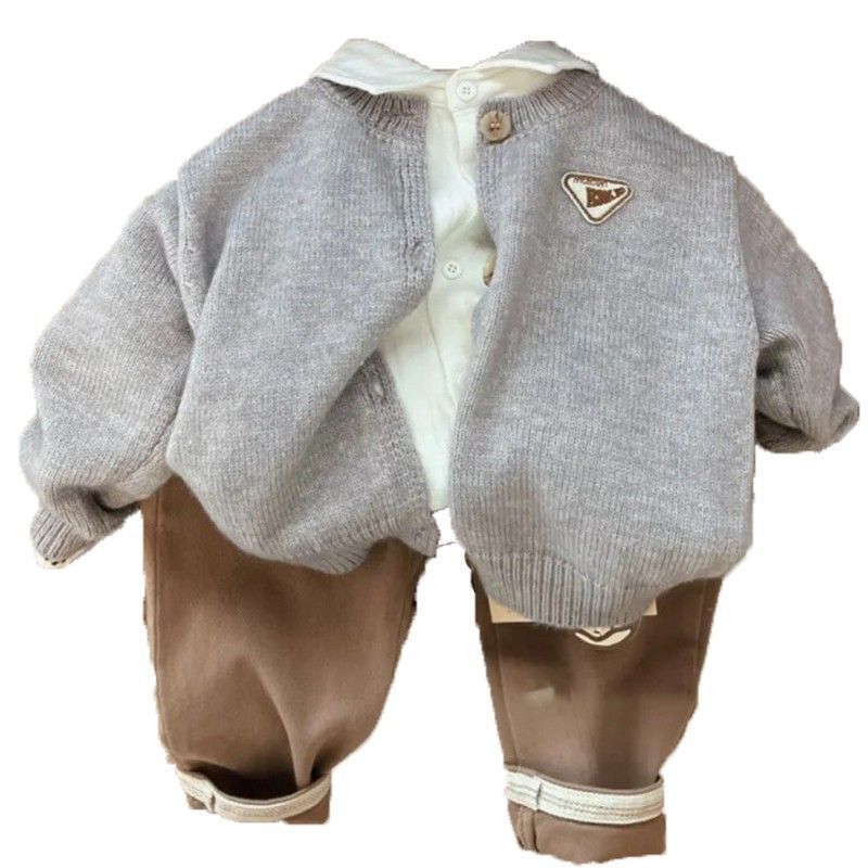 Picture of South Korea children's clothing boys knitted sweater 2023 autumn and winter new short sleeve children's cardigan fashionable outdoor wear