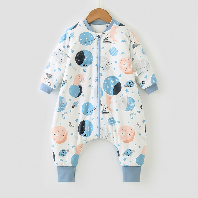 Picture of New Spring & Fall Infant Cotton One-Piece Harem Cartoon Double-Layer Split-Leg Sleeping Bag Split-Leg Baby Anti-Kick Home Children's Clothing