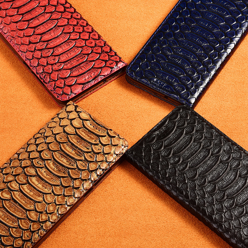 Picture of For Samsung A25 5G Phone Case Samsung A15 Genuine Leather Samsung A05 Flip Cover A05S Drop-resistant Protective Case Python
