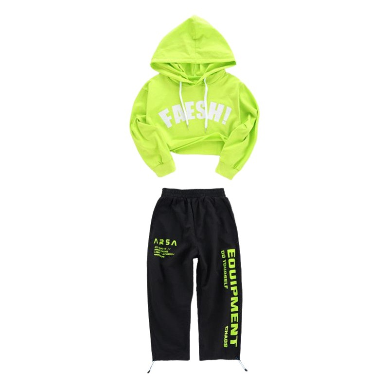 New Hip-Hop Girls' Street Dance Suit Trendy Show Korean Crop Top Children's Jazz Dance Table Performance Costume