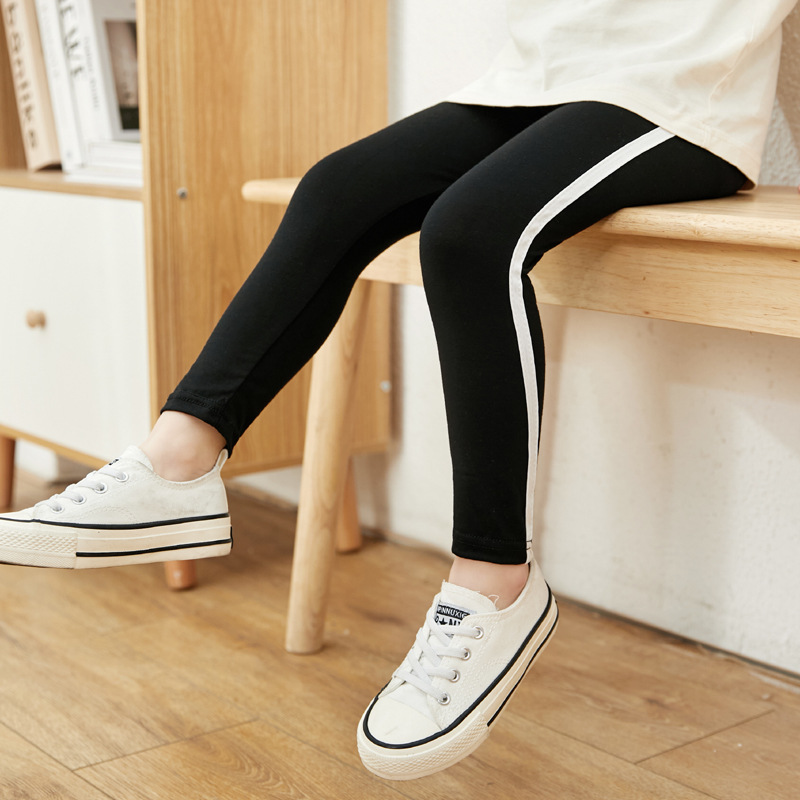 Picture of New Girls' Leggings for Outer Wear Spring & Fall New Korean Style Pure Color Three-Bar Modal Kidsren's Thin Leggings