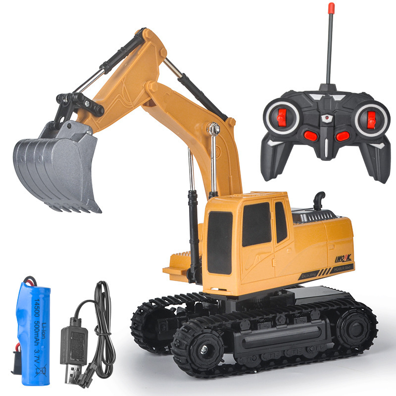 Picture of Cross-Border Children's Boy Electric Alloy Six-Channel Excavation Car Model Charging Toy Supermarket Street Stall Competitive Car