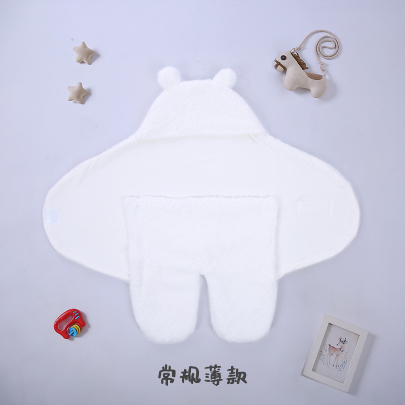 Picture of Baby Sleeping Bag Baby Going Out in Winter Swaddling Newborn Split Swaddling with Velvet Warm Cushion