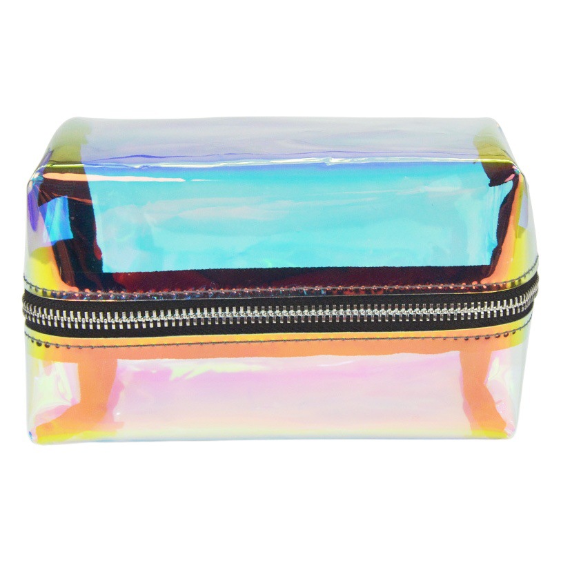 Factory direct Crystal travel waterproof skin care storage bag candy color TPU laser transparent cosmetic bag wholesale