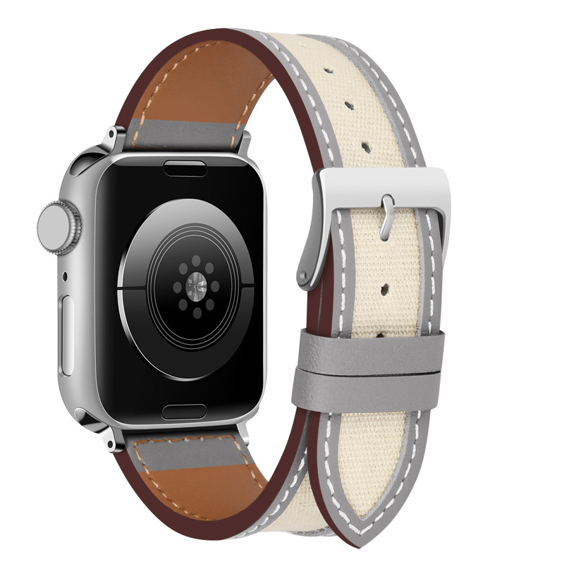 Picture of Spot Suitable for Apple Watch Genuine Leather Strap Apple Iwatch987654Se Contrasting Color Fashion Wristband