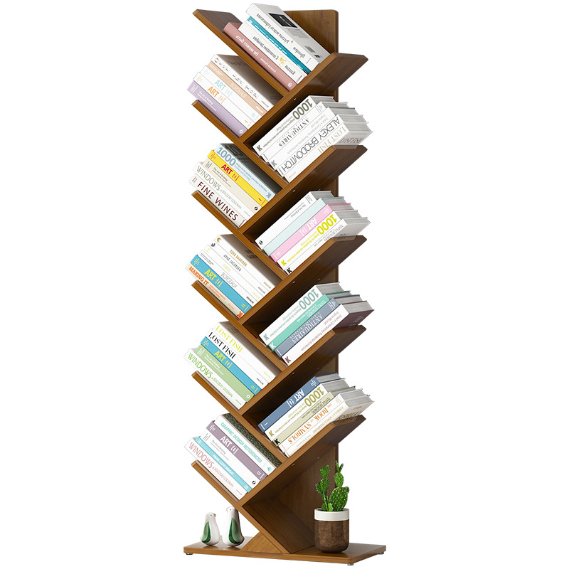 Picture of Solid Wood Floor-Standing Children's Bookshelf Multi-Layer Picture Book Rack Bookcase Student Rack Space-saving Storage Rack Living Room Tree Bookshelf