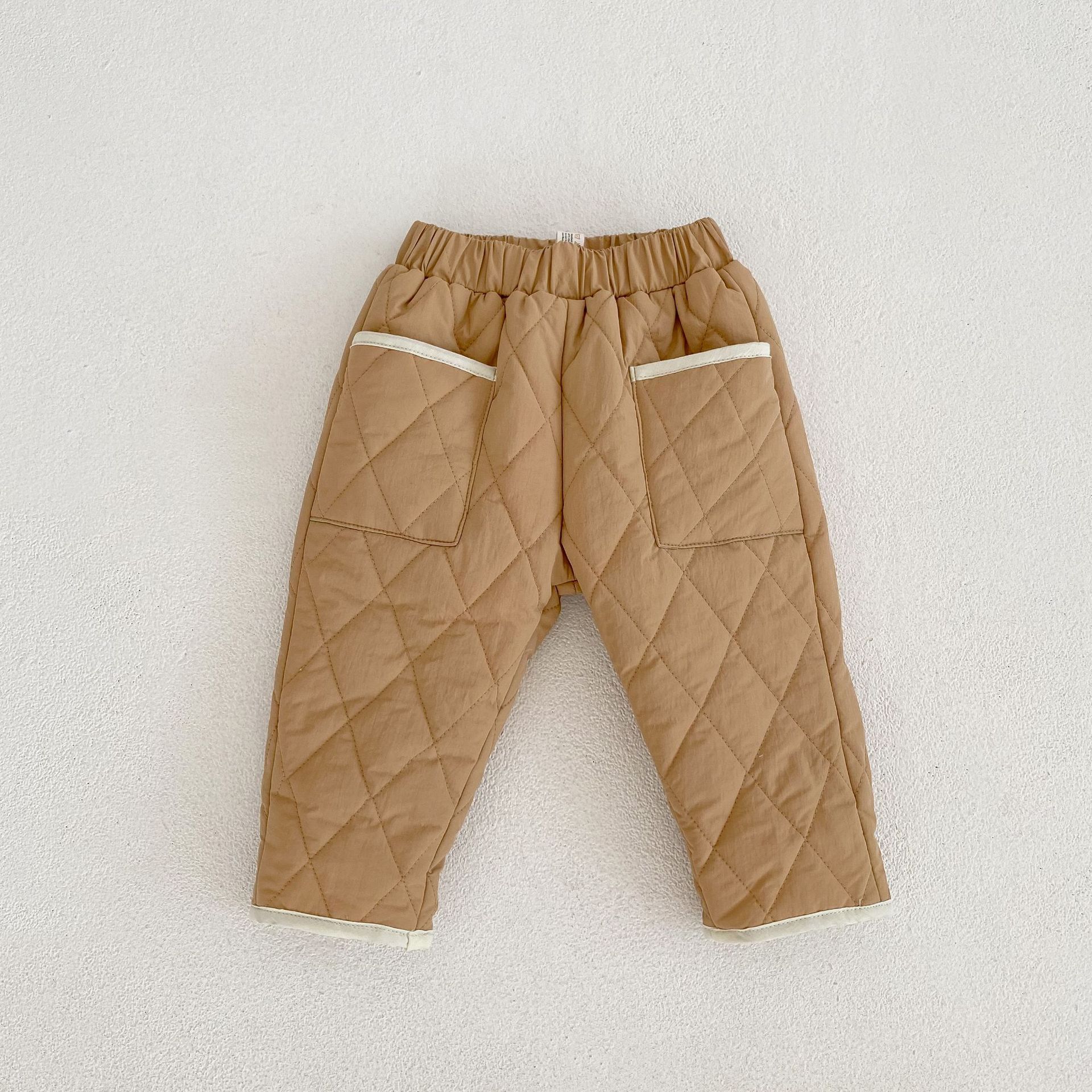 Picture of Ins 2025 Winter New Style Infants and Young Kidsren, Male and Female Babies, Rhombus Quilted Pants, Quilted and Thickeneded Versatile Pants