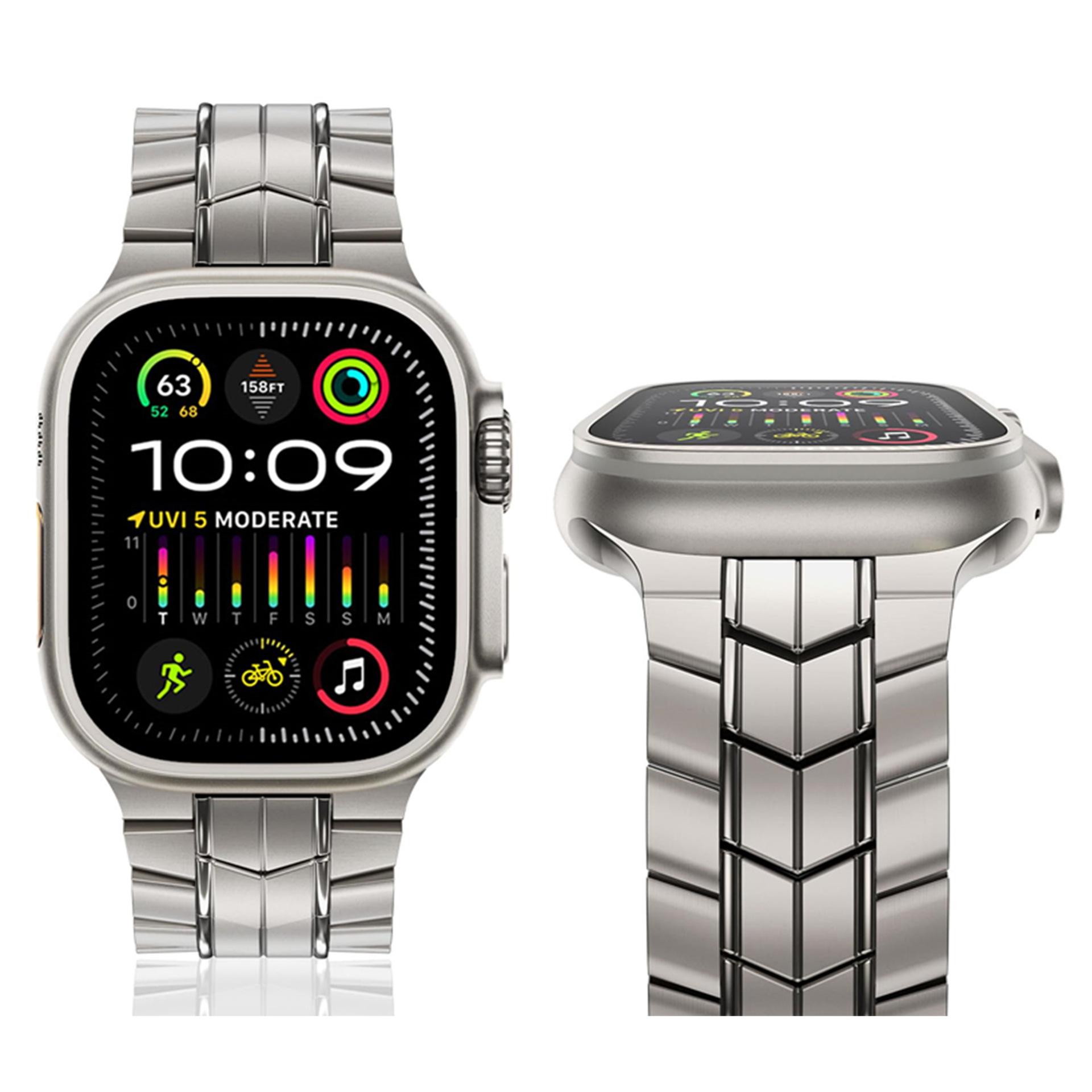 For Apple Watch Strap Titanium Steel Strap applewatchs10Ultra Transformers Strap Wholesale