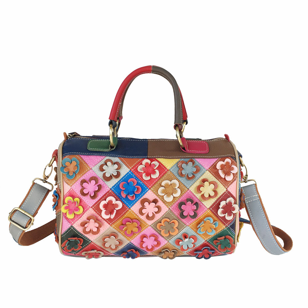 Picture of 2025 Fashion Women's Bag Cowhide Hand-Held Crossbody Bag Hand-Stitched Quilted Flower Bag Plum Blossom Bag Casual Women's Bag