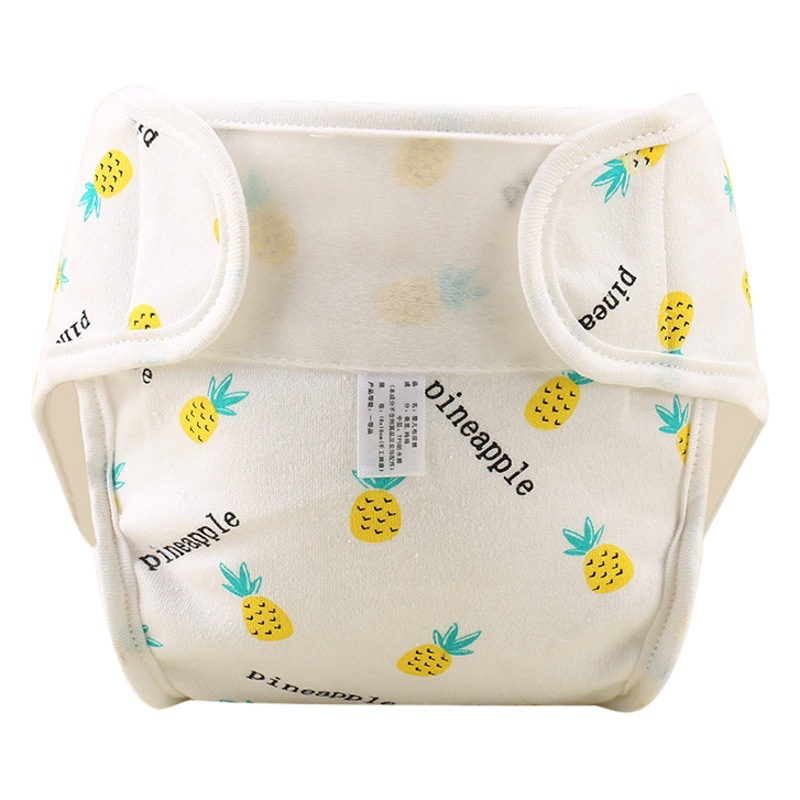 Cotton printed diaper pants baby cartoon waterproof diaper pants three-dimensional anti-side leakage newborn baby diaper pocket wholesale
