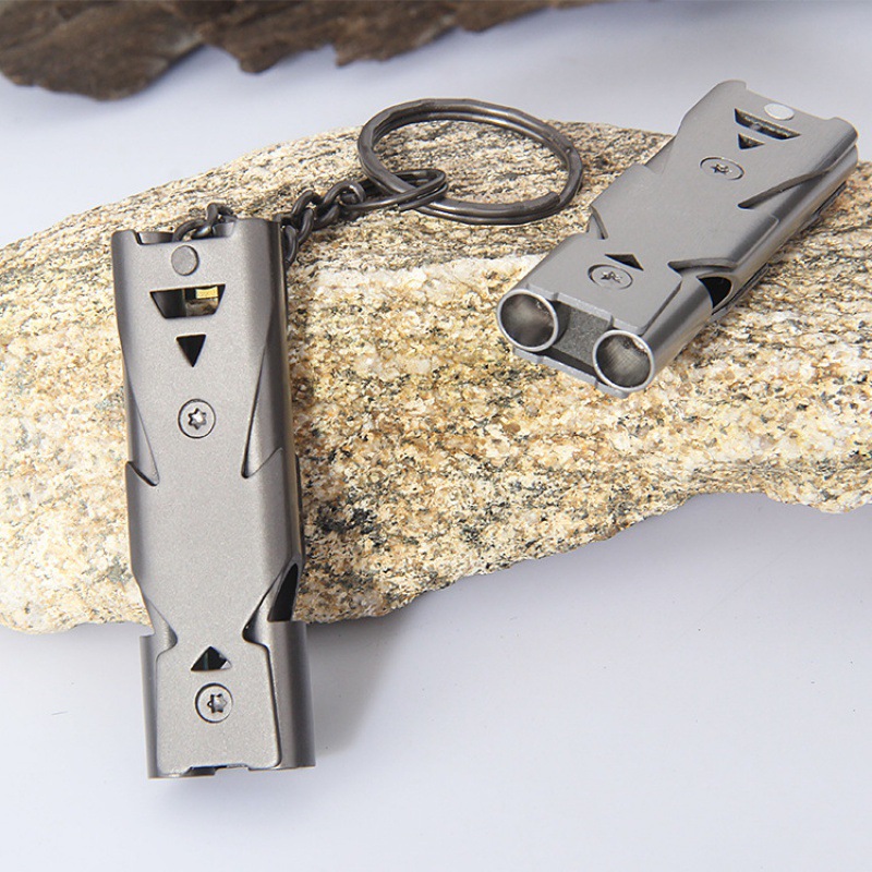 Picture of Stainless steel whistle outdoor survival whistle high frequency whistle earthquake life whistle high score shell sound whistle in stock