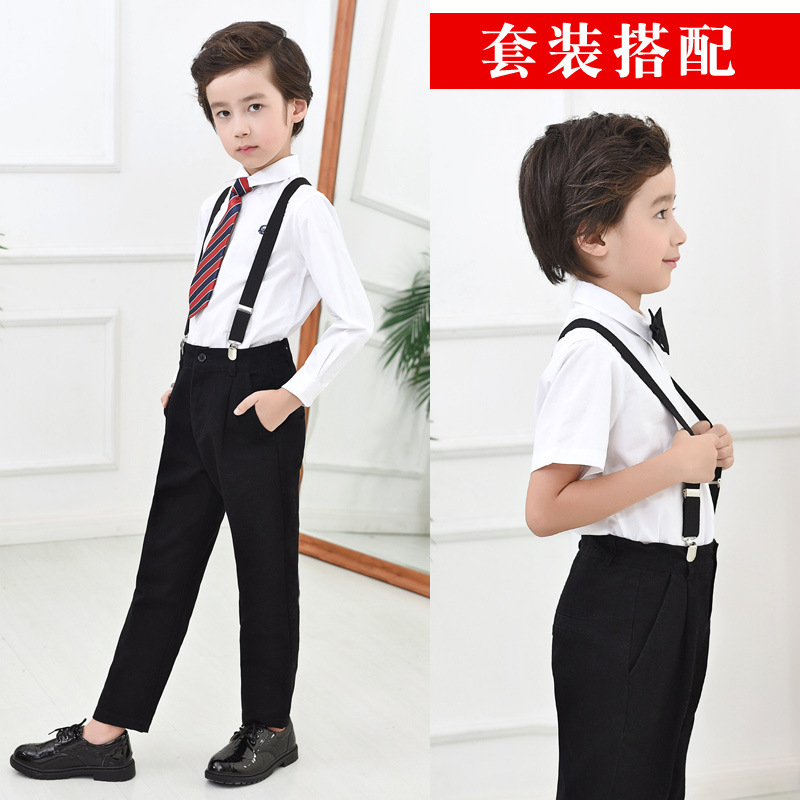 Picture of Children's Black Trousers Boy's Pure Cotton khaki dark blue School Uniform Pants Elementary School Pants Big Children School Pants Trousers