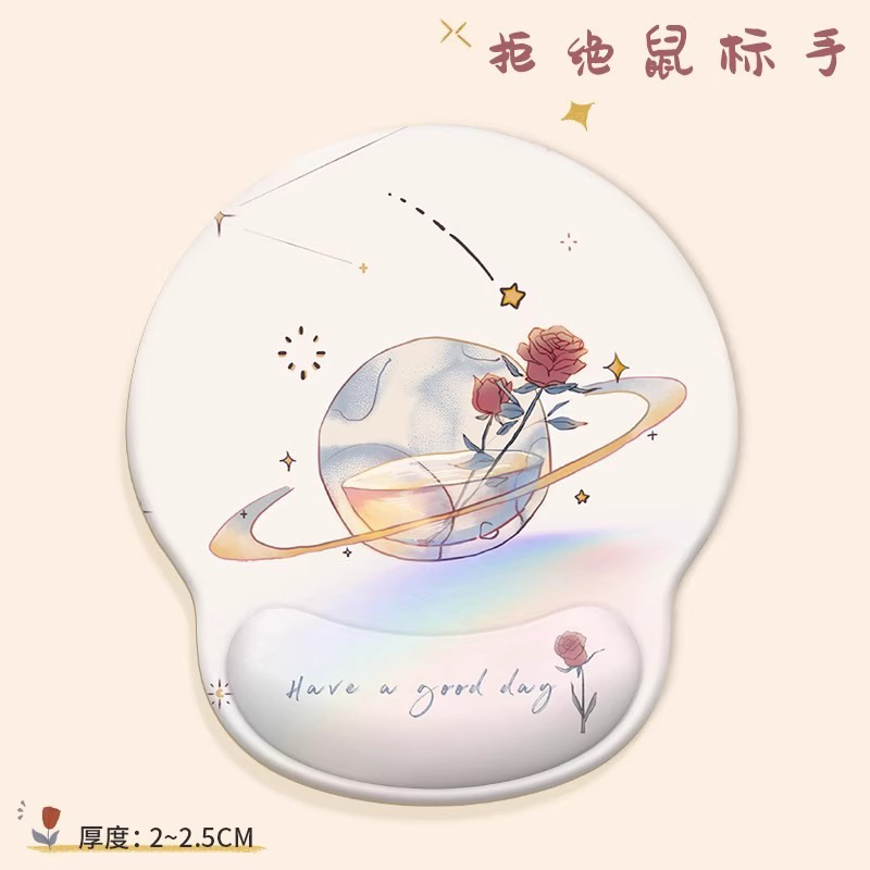 Picture of Creative Cartoon Wrist Mouse Pad Non-Slip Hand Rest Student Office Learning Wrist Pad Gaming Keyboard Mouse Pad