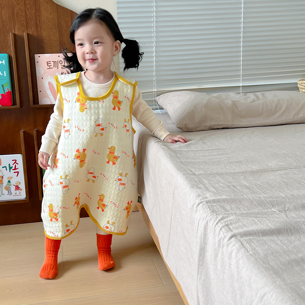 Picture of Children's Nightgown Winter Three-layer Quilted Sleeping Bag Infant Winter One-piece Pajamas Kick-proof Sleeping Bag for Children