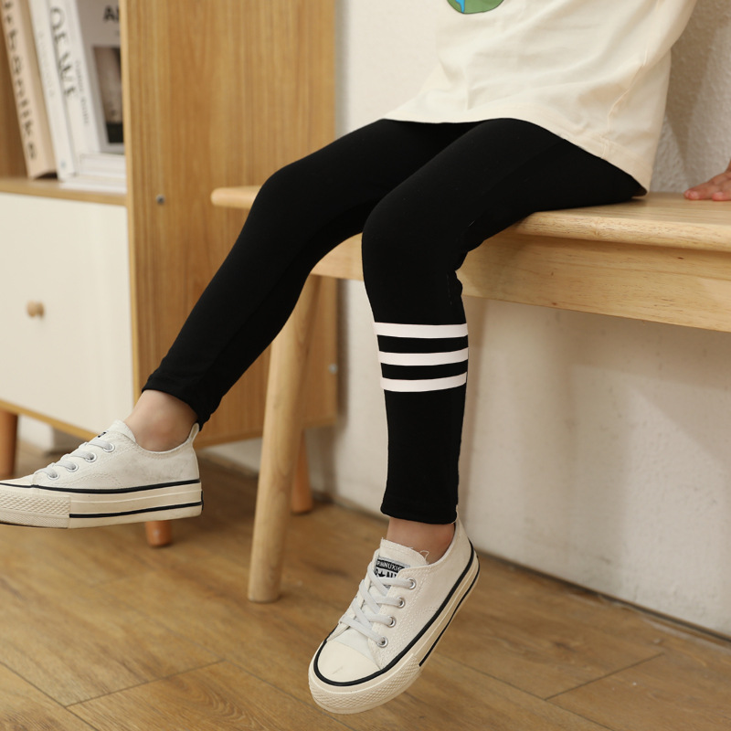 Picture of New Girls' Leggings for Outer Wear Spring & Fall New Korean Style Pure Color Three-Bar Modal Kidsren's Thin Leggings