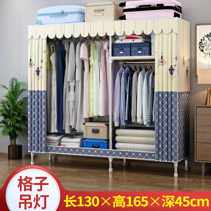 Picture of 2025 New Steel Pipe Fabric Wardrobe Simple Assembly Wardrobe Home Bedroom Cabinet Rental Single Wardrobe