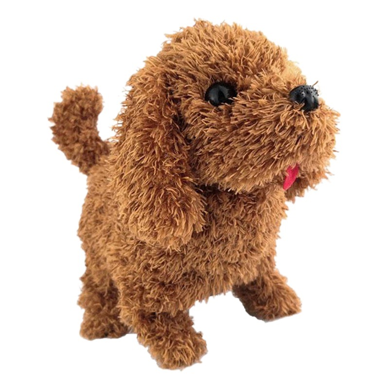 Plush electric puppy simulation pet dog can walk teddy dog children Amazon cross-border call toy dog