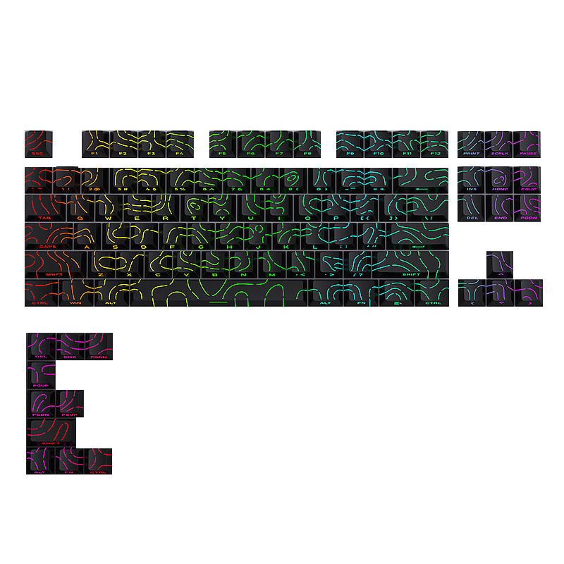 Picture of Contour side engraved mechanical keyboard key cap line light transmission compatible with American lion wooting60made68ace68