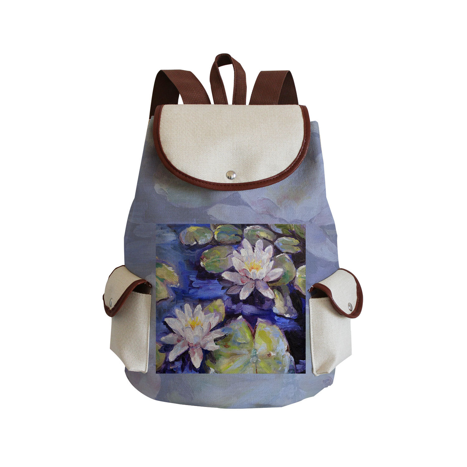 Picture of Factory direct plant flower printing bag large capacity campus students can print logo all-match classic backpack