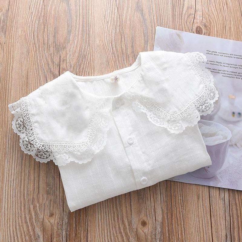 Picture of Shirt lace white girl's bottoming shirt top middle and small children's clothing student long sleeve middle and big children's inner wear overseas
